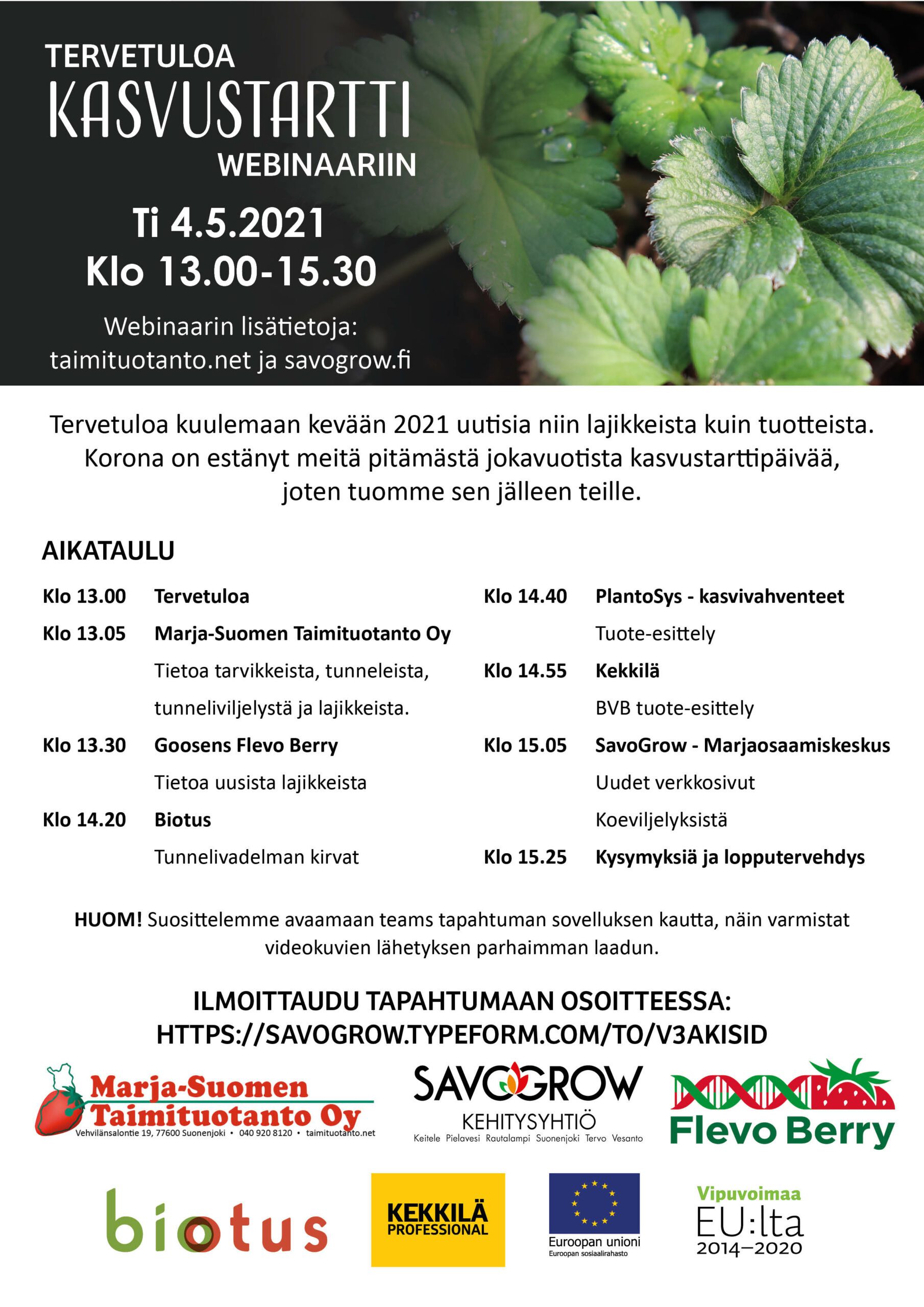 Kasvustartti 2021 – Marja-Suomen Taimituotanto